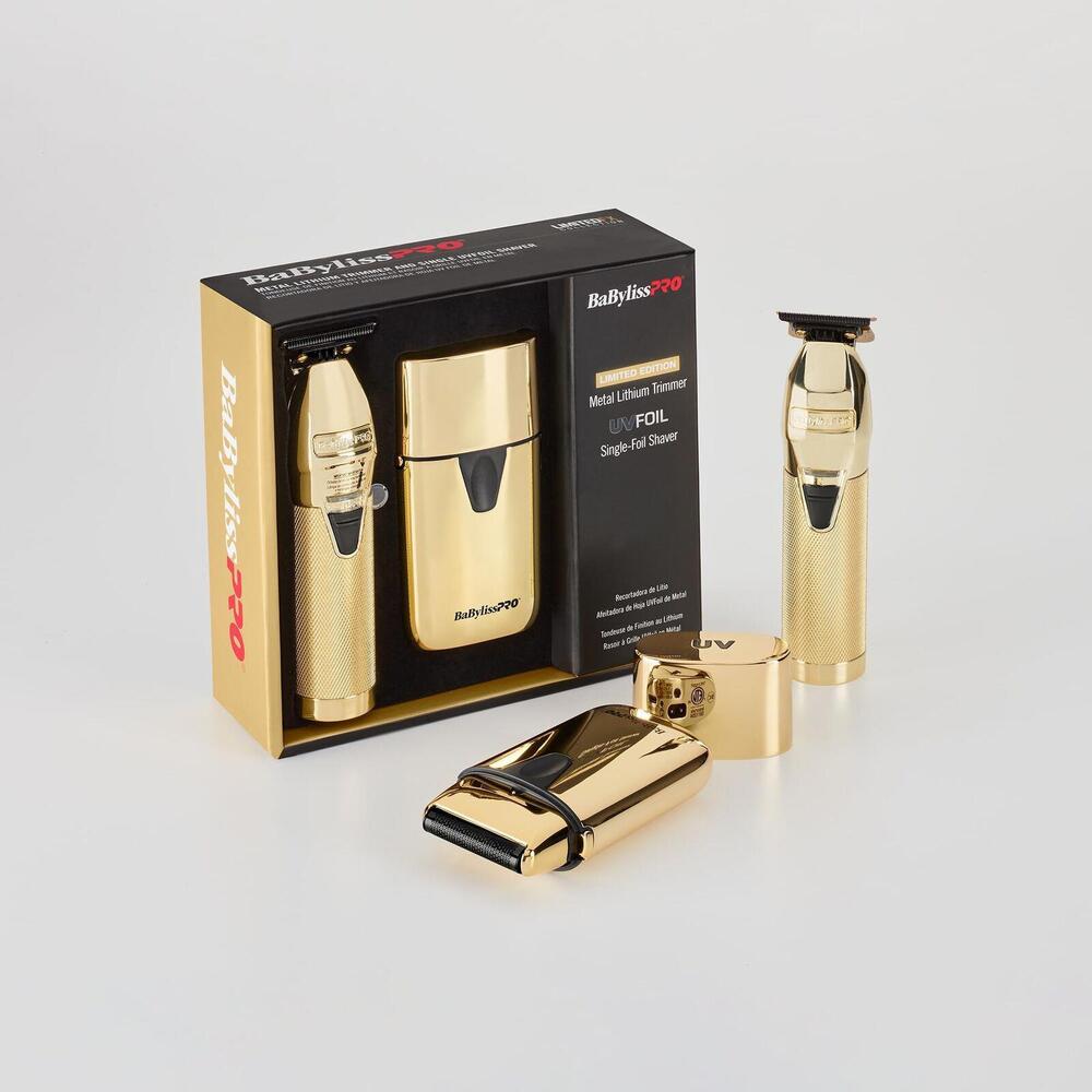 BaBylissPRO Gold Metal Lithium Trimmer Set - Ultimate Grooming Kit